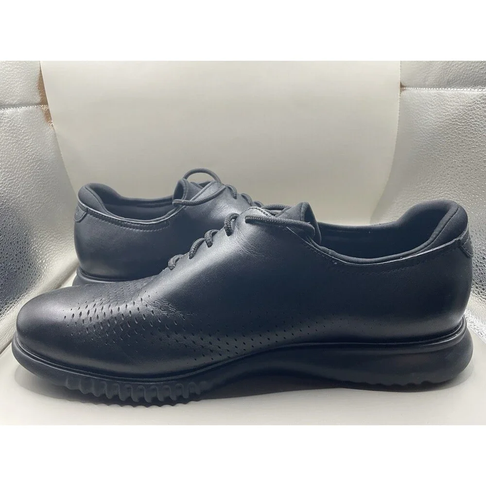 Cole Haan 2.ZeroGrand Lined Laser Wingtip Oxford Mens 13 W Wide Black C23832 EUC